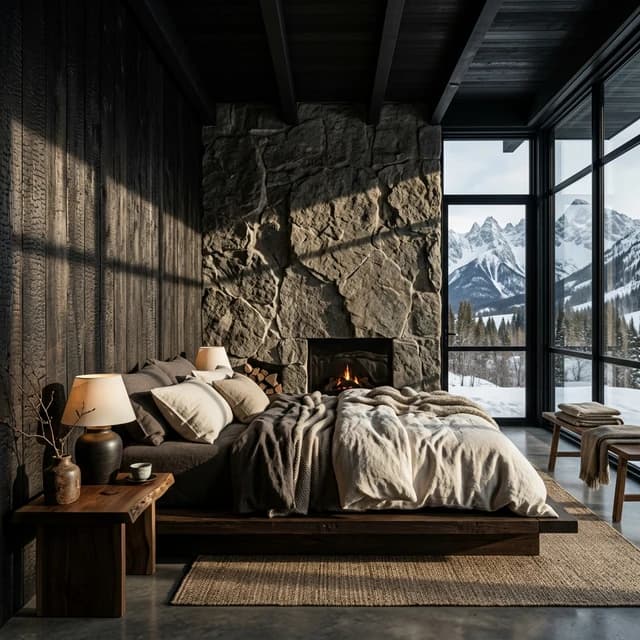 Wabi-sabi interior at Powder Peak