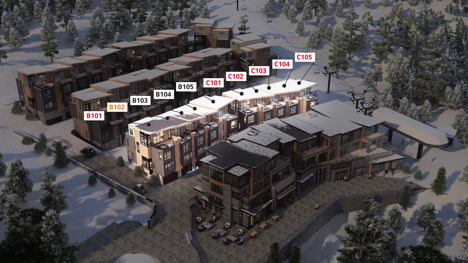 25-0404-SITE-PLAN-RENDERING-_-PHASE-1-UNITS_lit Powder Peak Whitefish